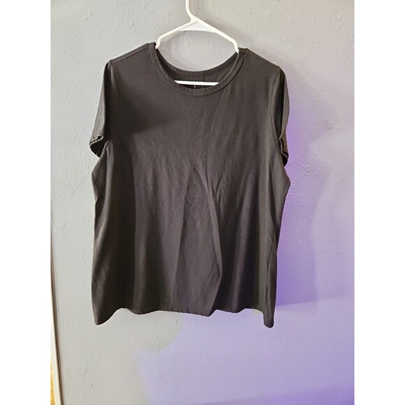 Torrid Shirt Women Plus Size 1 1X Black Super Soft Knit Short Sleeve Plain (A242 - Picture 1 of 6